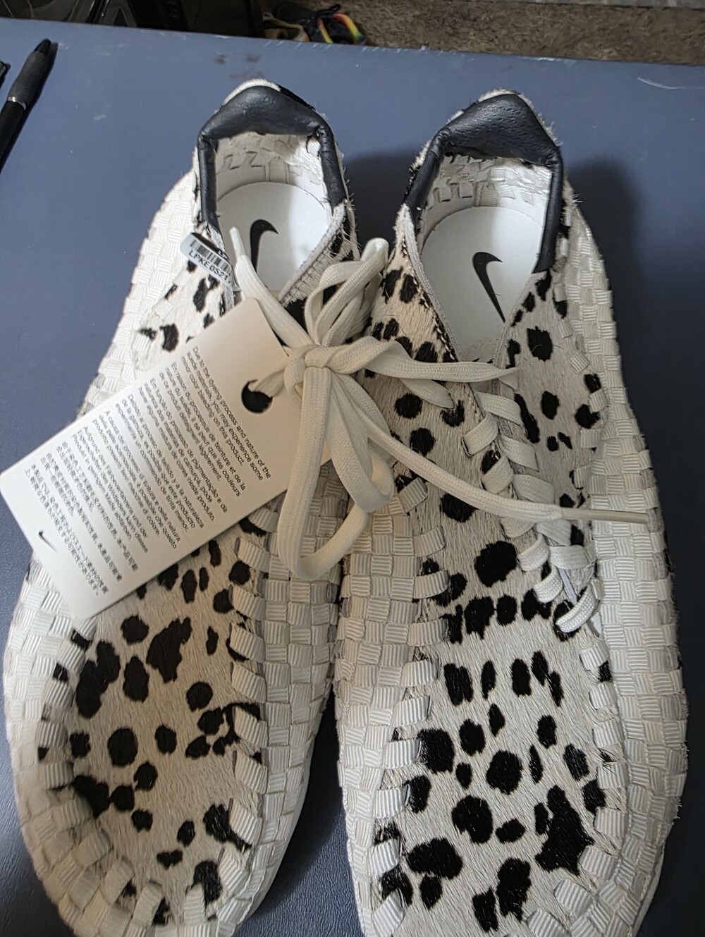 Nike Footscape Woven Slip-On Sneakers Cow Print Colorway Size 8.5w, New. - Picture 4 of 6